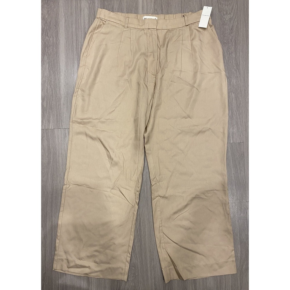 Abercrombie & Fitch, Women's Lyocell Beige Wide Leg Pants Size XL New! NWT $80